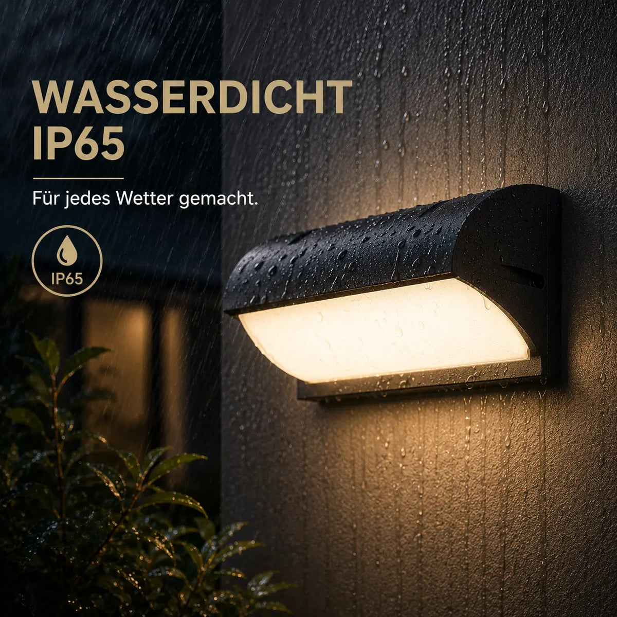 LED Außenwandleuchte Scoop-Design schwarz (Brenholt), wetterfest bei Regen