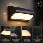 LED Außenwandleuchte Scoop-Design schwarz (Brenholt), Maße und technische Details