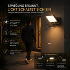 LED Außenwandleuchte mit Bewegungsmelder schwenkbar 24W anthrazit (Nulia), Bewegungsmelder und Lichtmodi