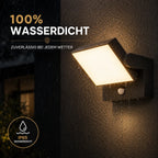 LED Außenwandleuchte mit Bewegungsmelder schwenkbar 24W anthrazit (Nulia), wetterfest bei Regen