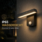 LED Außenwandleuchte mit Bewegungsmelder drehbar Aluminium (Aloa), wetterfest bei Regen