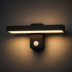 LED Außenwandleuchte mit Bewegungsmelder drehbar Aluminium (Aloa), Frontansicht