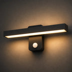 LED Außenwandleuchte mit Bewegungsmelder drehbar Aluminium (Aloa), Frontansicht 2
