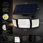 Solar Wandleuchte mit Bewegungsmelder verstellbar schwarz (Alo), Maße und technische Details