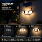 Solar Wandleuchte mit Bewegungsmelder verstellbar schwarz (Alo), Bewegungsmelder und Lichtmodi