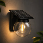 Solar Wandleuchte mit Glaskugel E27 schwarz (Belarion), Produktfoto