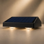 Solar Wandleuchte mit LED-Spots keilförmig schwarz (Velmora), Detailansicht