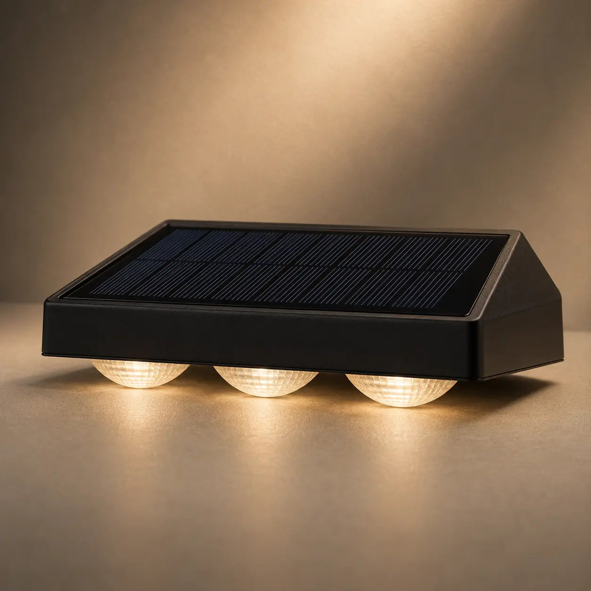 Solar Wandleuchte mit LED-Spots keilförmig schwarz (Velmora), Detailansicht 2