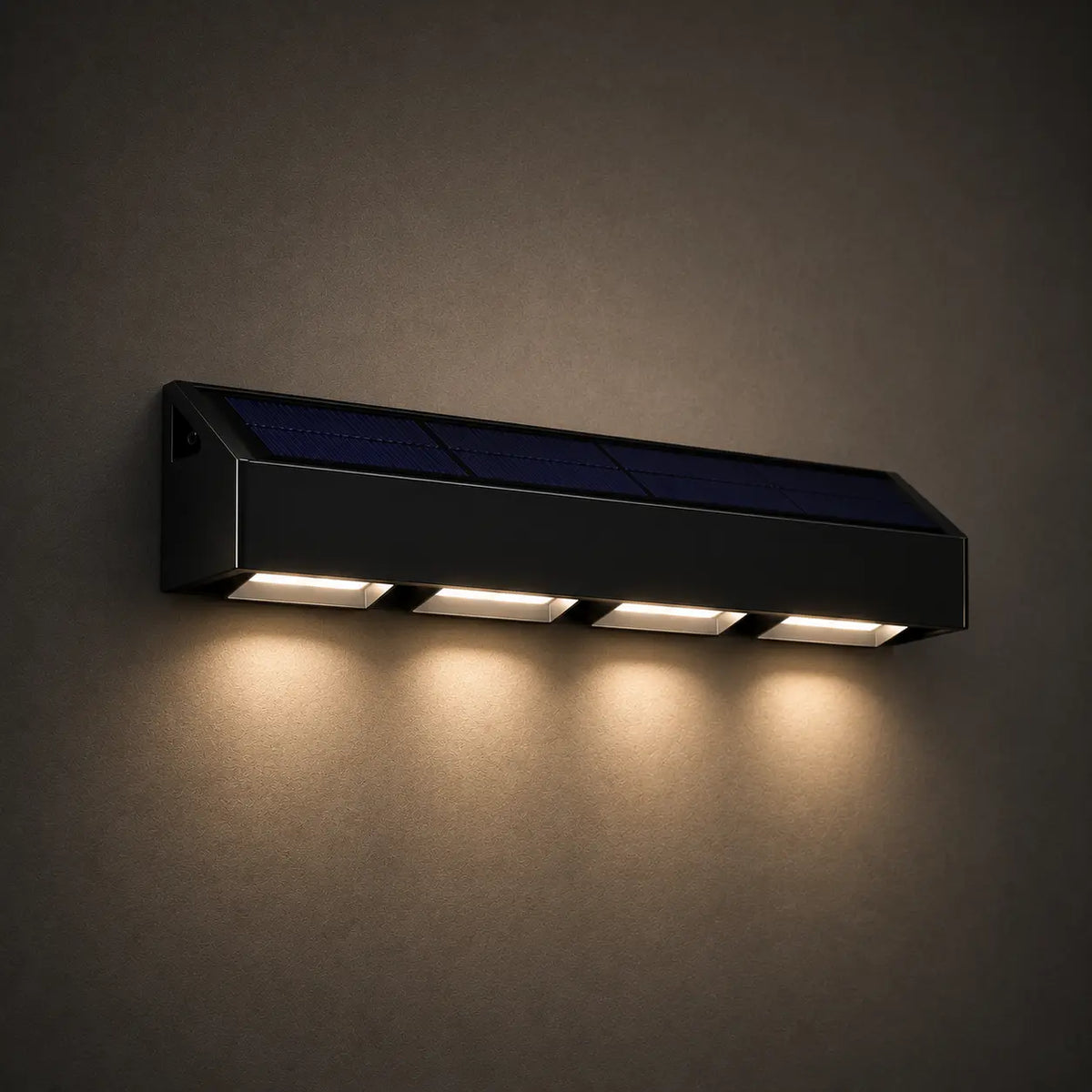Solar Wandleuchte mit LED-Spots schwarz (Vindora), Produktfoto