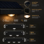Solar Wandleuchte mit LED-Spots keilförmig schwarz (Velmora), Maße und technische Details