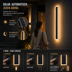 Solar Wandleuchte 60cm mit Lichtrahmen schwarz (Aurelio), Lichtmodi und Funktionen