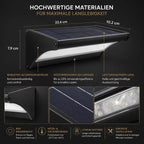 Solar Wandleuchte mit Radar-Bewegungsmelder Aluminium schwarz (Ferlion), Maße und technische Details