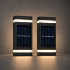 Solar Wandleuchte mit Auf-Ab-Licht schwarz, 2er Set (Bramoor), Produktfoto