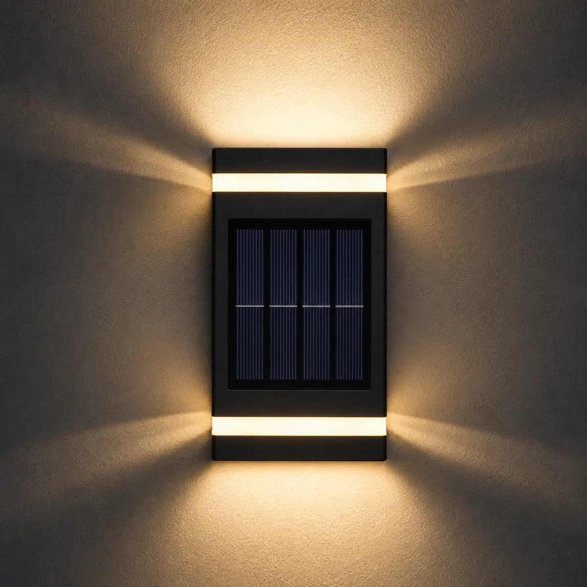 Solar Wandleuchte mit Auf-Ab-Licht rechteckig schwarz (Bramoor), Produktfoto