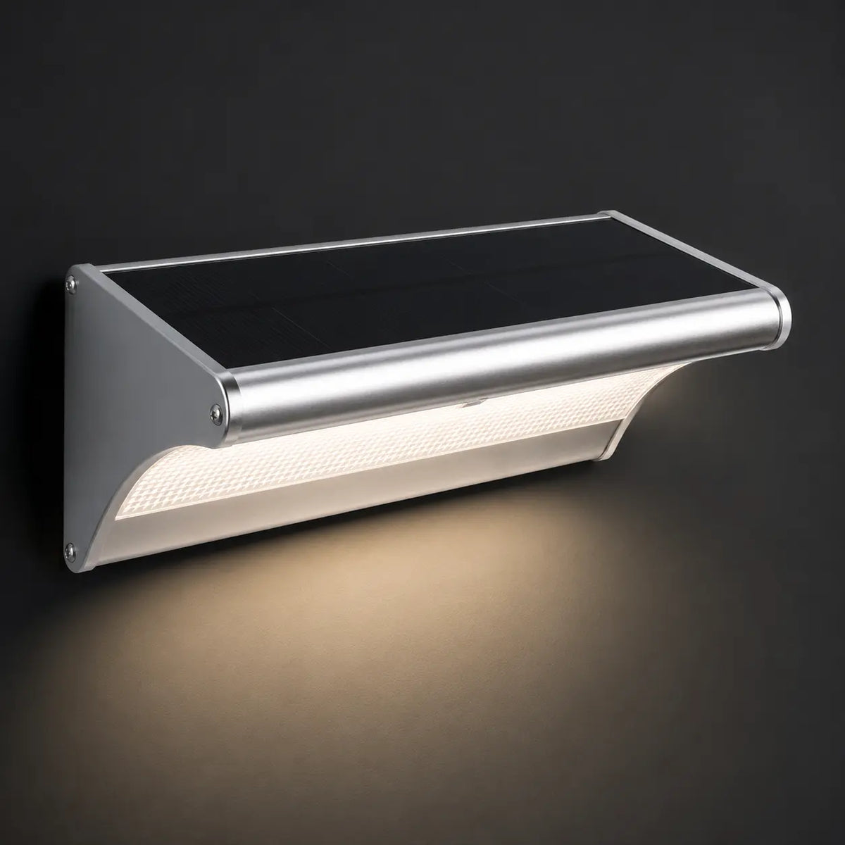 Solar Wandleuchte mit Radar-Bewegungsmelder Aluminium silber (Ferlion), Produktfoto