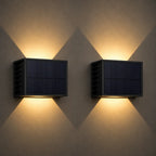 Solar Wandleuchte mit Auf-Ab-Licht schwarz, 2er Set (Nerion), Produktfoto