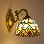 Wandleuchte Tiffany Glasmosaik Antik-Messing (Lucarno), Produktfoto