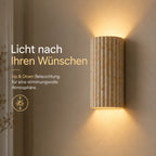 LED Wandleuchte Naturstein geriffelt beige (Cambrion), Lichtwirkung an der Wand