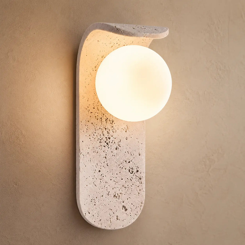 LED Wandleuchte Naturstein-Optik Kapselform (Marostella), Produktfoto