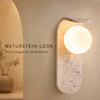 LED Wandleuchte Naturstein-Optik Kapselform (Marostella), Lichtwirkung an der Wand