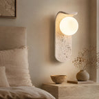 LED Wandleuchte Naturstein-Optik Kapselform (Marostella), im Schlafzimmer neben dem Bett