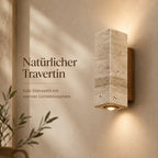 LED Wandleuchte Naturstein Quader beige (Kastavio), Lichtwirkung an der Wand