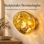 Wandleuchte Glaskugel bernstein pur (Gemarion), Lichtwirkung an der Wand