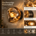 Wandleuchte Glaskugel rauchgrau (Nebrasca), Maße und technische Details