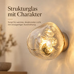 Wandleuchte Glaskugel klar-silber (Voltrian), Lichtwirkung an der Wand