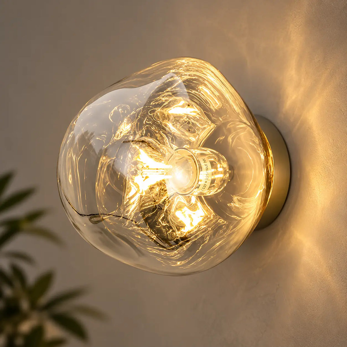 Wandleuchte Glaskugel klar-silber (Voltrian), Produktfoto