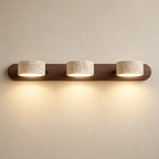 LED Wandleuchte Spiegelleuchte Naturstein beige-braun (Trevarosa), Frontansicht