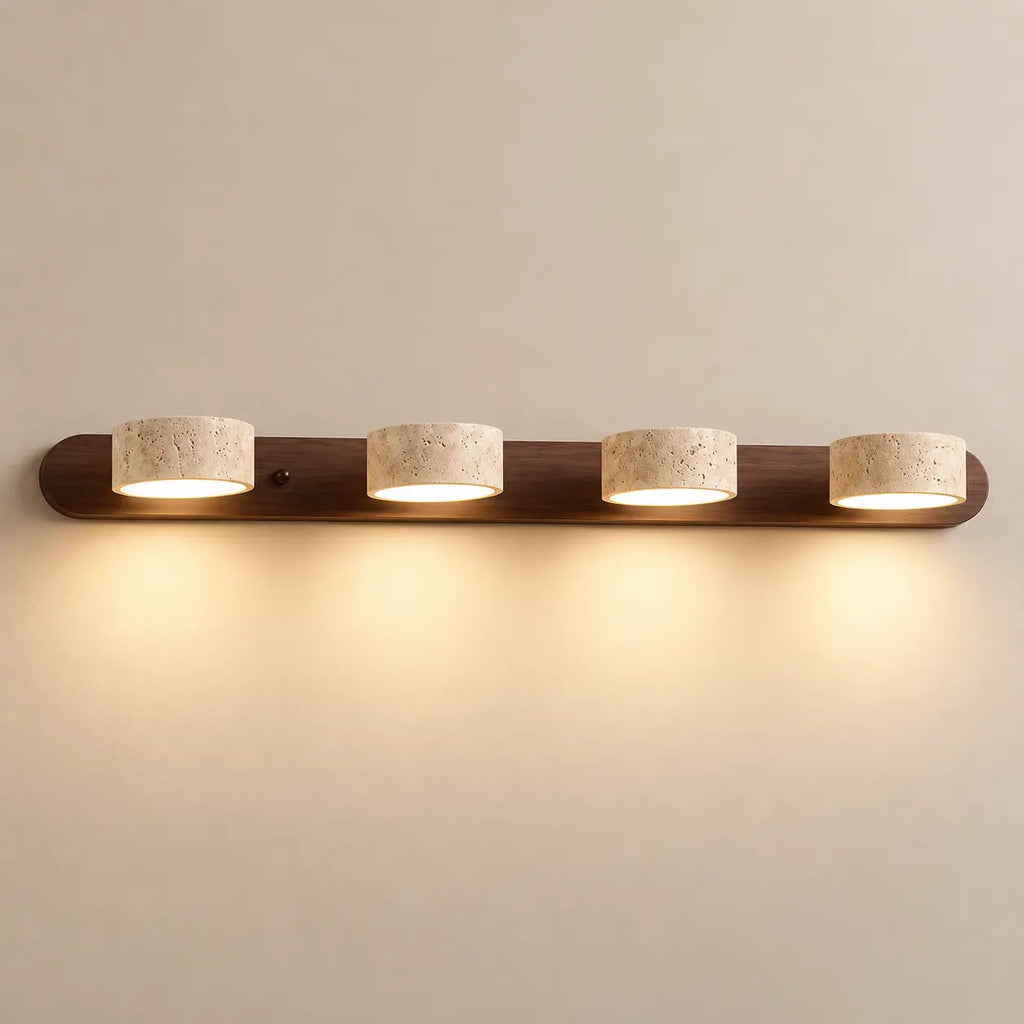 LED Wandleuchte Spiegelleuchte Naturstein beige-braun (Trevarosa), Produktfoto