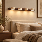 LED Wandleuchte Spiegelleuchte Naturstein beige-braun (Trevarosa), im Schlafzimmer neben dem Bett