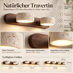 LED Wandleuchte Spiegelleuchte Naturstein beige-braun (Trevarosa), in verschiedenen Größen