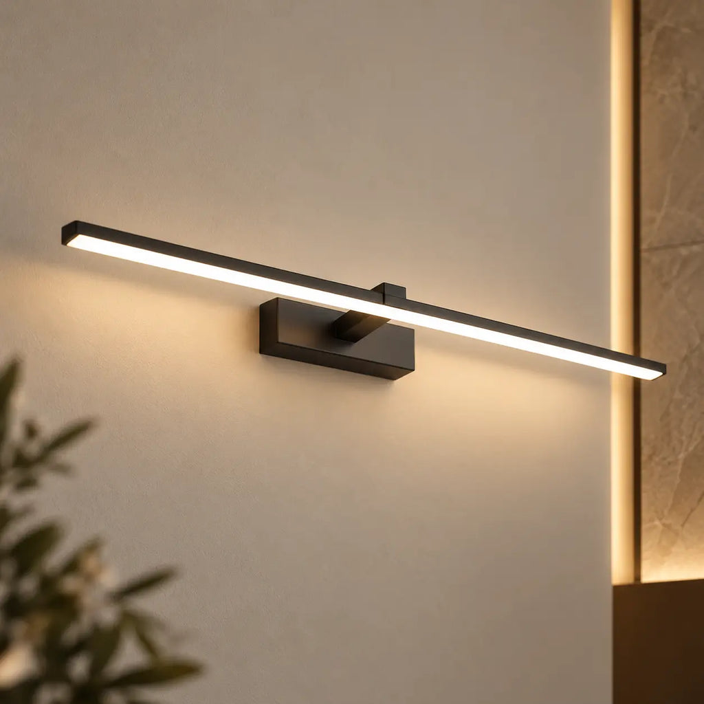 LED Wandleuchte Spiegelleuchte schwarz (Brantero), am Badspiegel