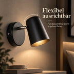 Wandleuchte Spot schwenkbar schwarz (Brivano), Lichtwirkung an der Wand