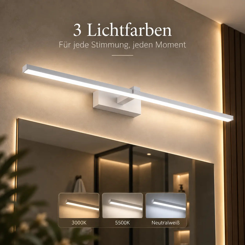LED Wandleuchte Spiegelleuchte weiß (Alvenio), Lichtwirkung an der Wand