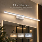 LED Wandleuchte Spiegelleuchte weiß (Alvenio), Lichtwirkung an der Wand