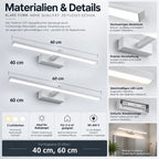LED Wandleuchte Spiegelleuchte weiß (Alvenio), Maße und technische Details
